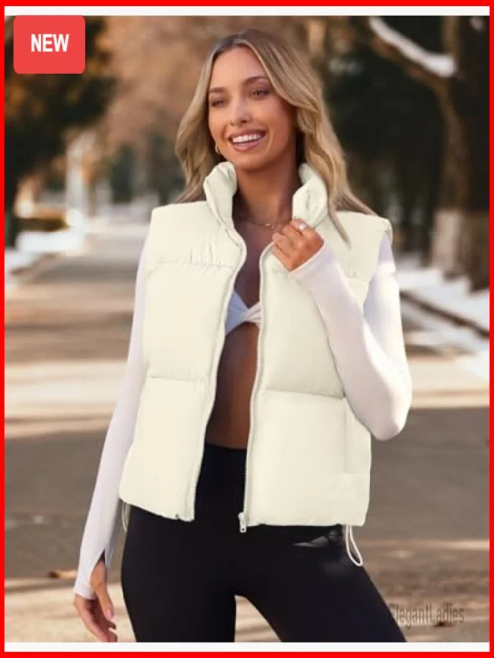 Women's Lightweight Puffer Vest, Sleeveless Quilted Zip Up Coat for Fall Winter - Picture 2 of 7